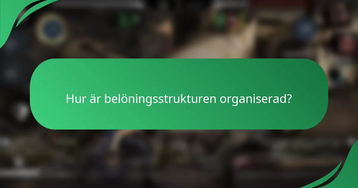 Hur är belöningsstrukturen organiserad?